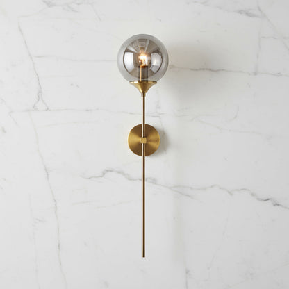 Glass Wall Light Fixture with Gold Metal Base – Ambient Lighting for Bedroom, Living Room & Hallway – 4 Shade Colors