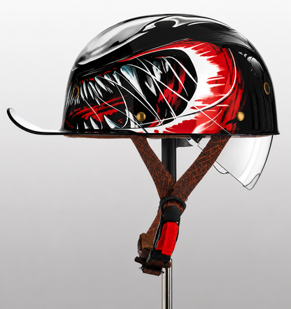 DOT-Certified Motorcycle Half Helmet with Baseball Cap Style for Urban Riding and Commuting