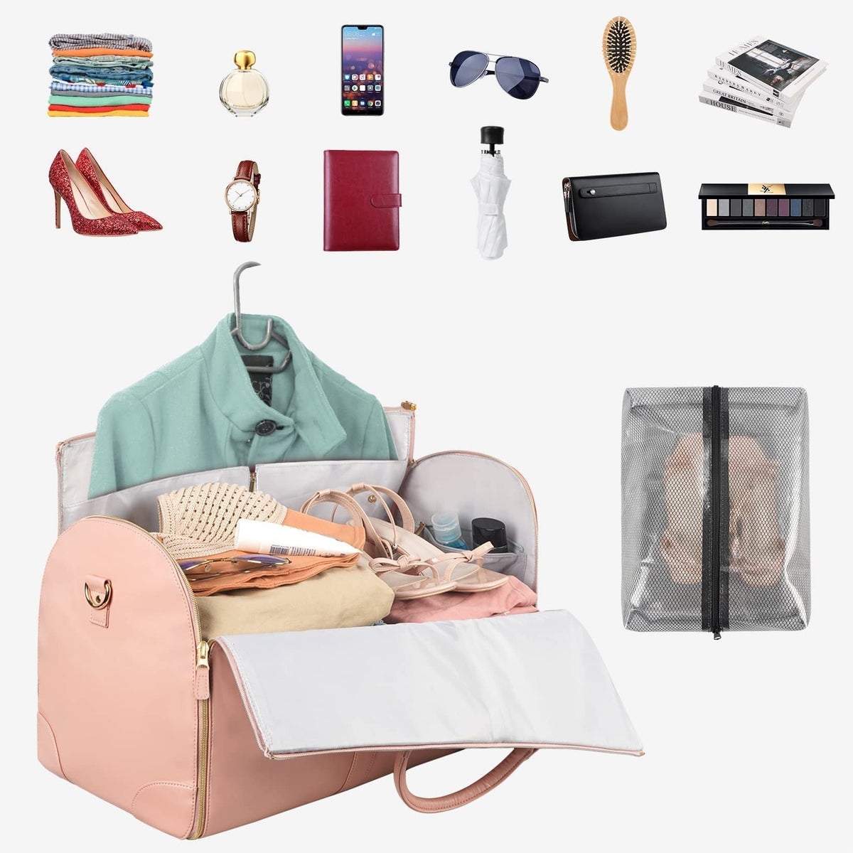 Suit Carrier with Convertible Design for Travel, Business Trips & Closet Storage