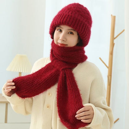 Thermal Hooded Scarf with Built-In Face Mask and Ear Coverage for Winter Outdoor Activities