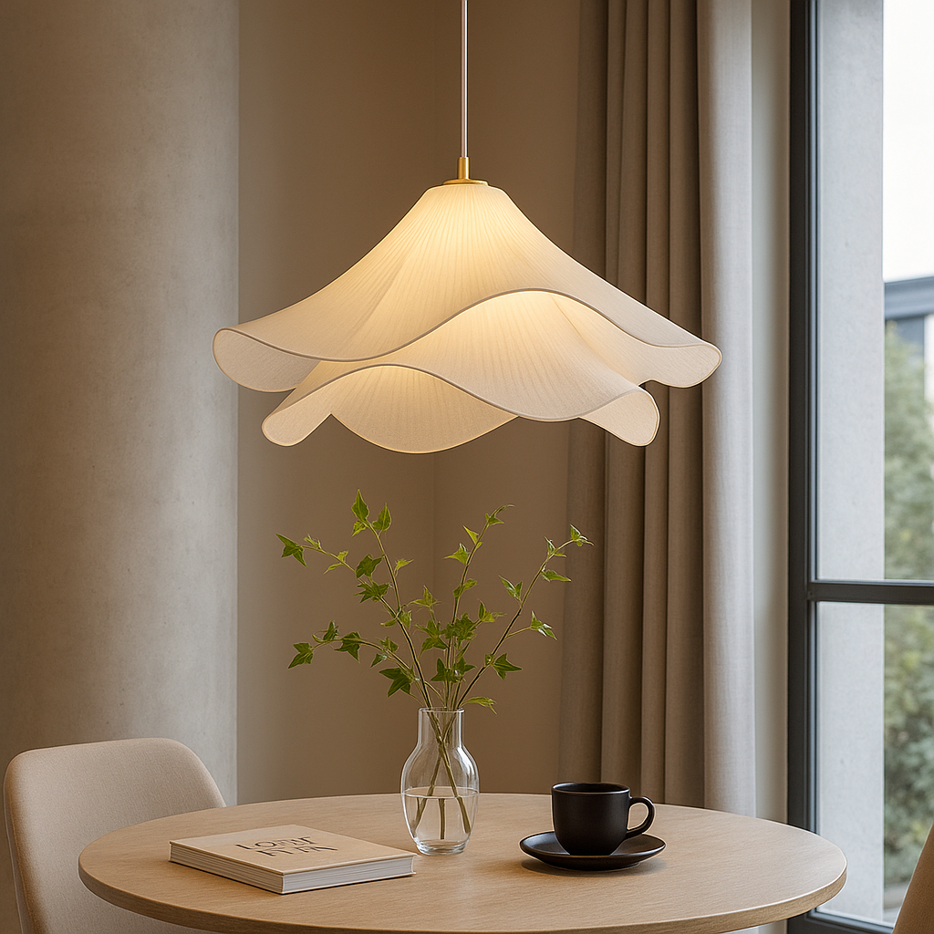 Suspension en tissu superposé, plafonnier floral de 24 pouces pour salle à manger, salon, cuisine, luminaire moderne et minimaliste à hauteur réglable
