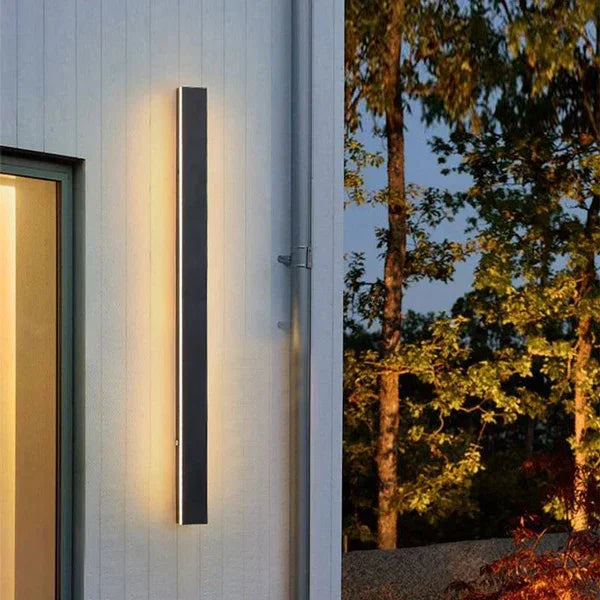 Vertical LED Sconce Metal Acrylic Waterproof Indoor Outdoor Fixture Adjustable Temperature Modern Exterior Interior Entryway Stairwell
