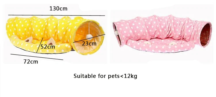 Tunnel pour chat confortable | Tunnel de jeu avec joli motif de dragon | Espace de sommeil amusant pour chats d'intérieur