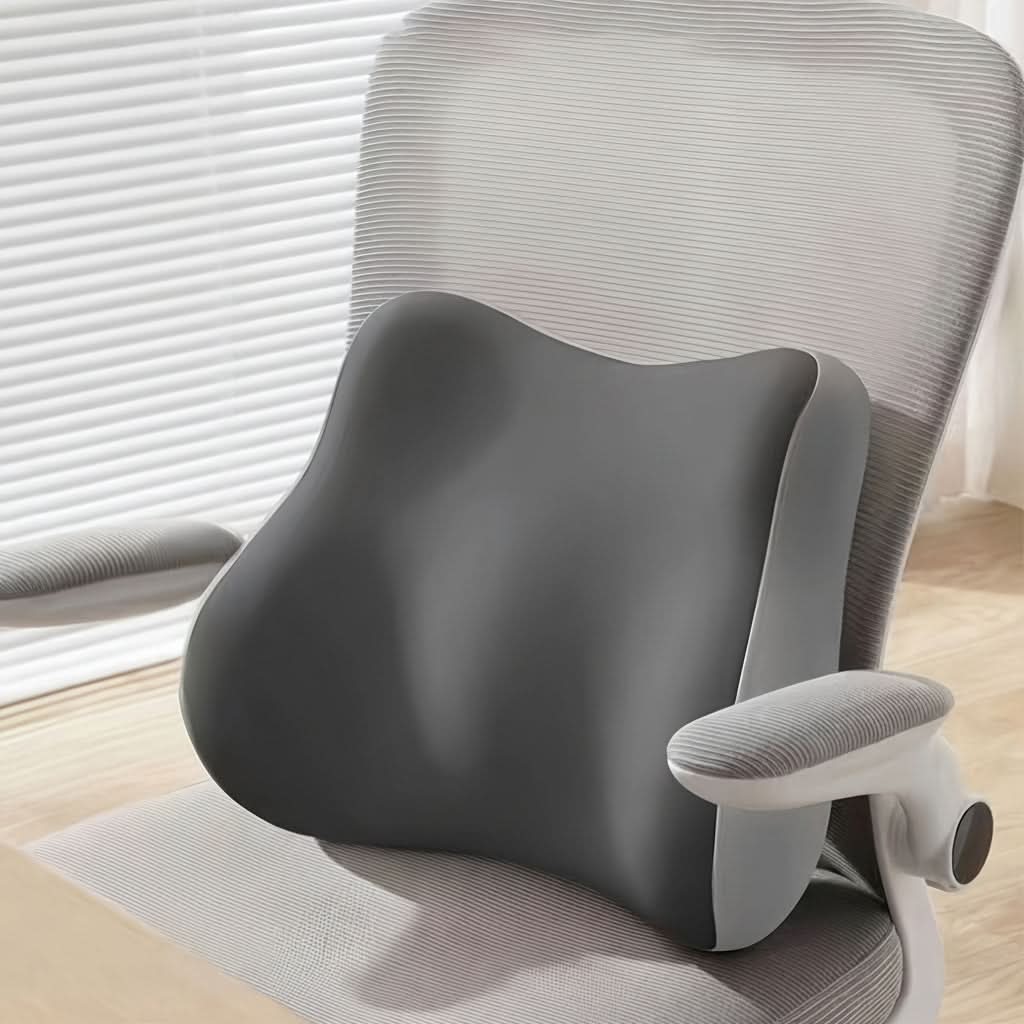 Memory Foam Lower Back Support Cushion for Office Chair, Car Seat & Daily Seating – Ergonomic Posture Corrector Pad for Pain Relief