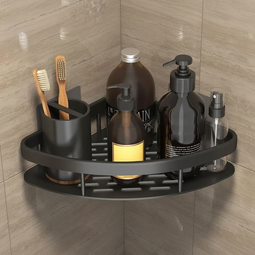 ALUVAULT – Aluminum Alloy Wall Mounted Bathroom Shelf Organizer