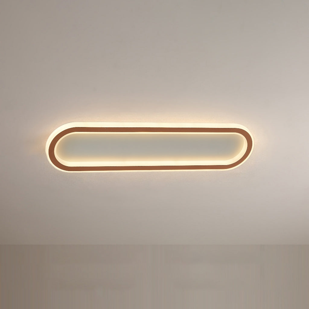 Oval Ceiling Light Fixture with Integrated LED Strip – Modern Flush Mount for Hallway, Bedroom & Living Room