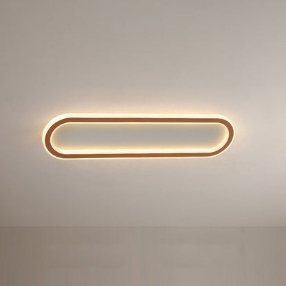 Oval Ceiling Light Fixture with Integrated LED Strip – Modern Flush Mount for Hallway, Bedroom & Living Room