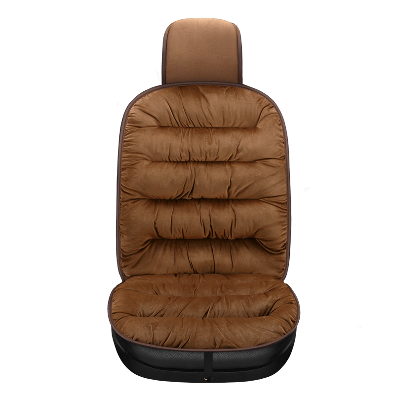 Plush Quilted Auto Seat Protector Pad with Headrest Cover Gray Beige Coffee Black for Front Bucket Seats SUV Truck