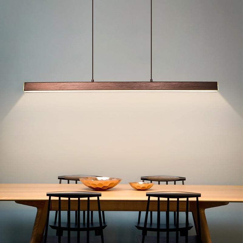 Sleek Overhead LED Bar Light Metal Frame Acrylic Diffuser Adjustable Height Dining Room Kitchen Island