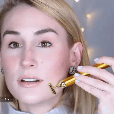 Facial Roller T-Shaped High-Frequency Vibration Gold-Plated