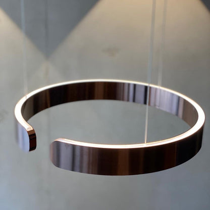 Plafonnier LED circulaire à anneau en aluminium de 20 po, hauteur réglable pour îlot de cuisine, salle à manger et hall d'entrée, luminaire suspendu moderne en forme de halo, économe en énergie