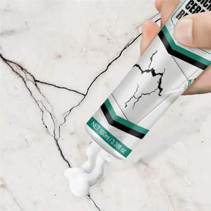 Ceramic Repair Filler 3.5 fl oz Waterproof Surface Restorer for Cracked Porcelain Marble Bathroom Kitchen Floors Walls Indoor Outdoor Finish