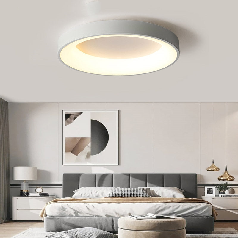 Plafonnier LED rond pour chambre et couloir – Disque ultra-plat en fer et acrylique – Options à intensité variable pour salon et entrée
