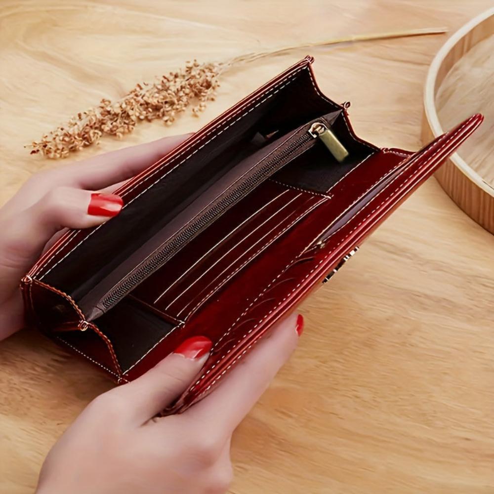 Portefeuille pliable en cuir pour femme – Porte-cartes compact à fentes multiples, design fin pour billets et cartes de crédit, usage quotidien