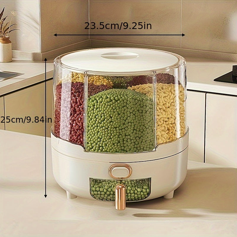Spin-Top Dry Food Canister Set with Push-Button Dispenser for Rice, Flour, Pasta & Cereal | Kitchen Pantry Organization