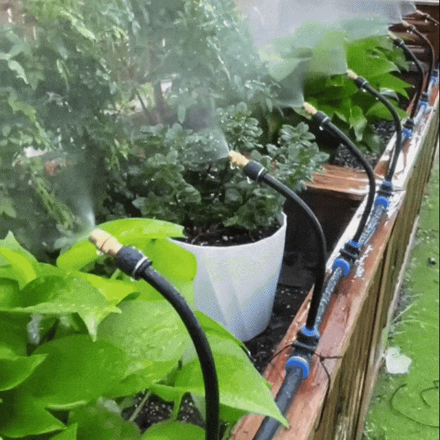 Système d'irrigation pour jardin Iris - Buses en laiton réglables à 360°, installation sans outil