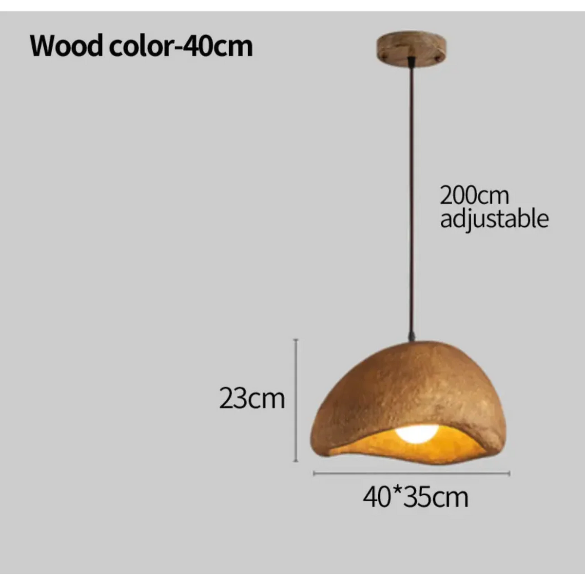 Sculpted Resin Hanging Fixture E27 Socket Brown Japandi Style for Kitchen Island Dining Table Bedroom Overhead Lighting Minimalist Decor