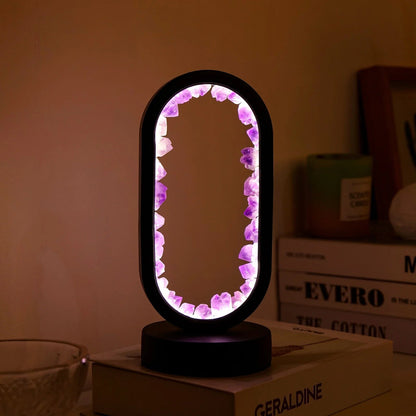 Amethyst Crystal Accent Lamp 8 Inch Purple Glow for Nightstands Meditation Rooms Yoga Spaces Handcrafted Gemstone Light E14 Socket 10W Max B