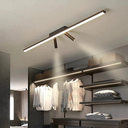 Linear Black Metal LED Spotlight Track Fixture 39-Inch Adjustable Ceiling Light for Bedroom Living Room Modern Home Lighting Bar Directional