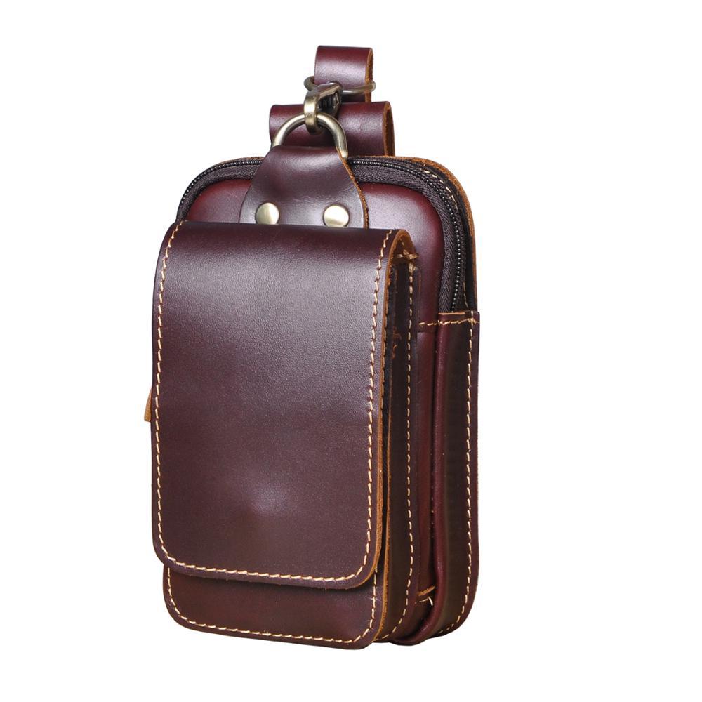 Leather Belt Bag for Men – Adjustable Waist Pack with Zip & Magnetic Closure – Hands-Free Phone & Wallet Organizer for Travel, Work &