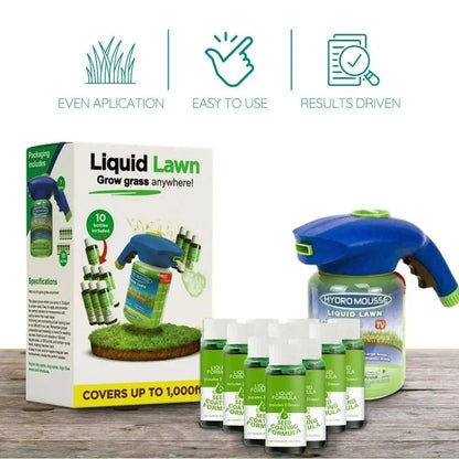 Grass Seed Coating Spray for Bare Lawn Patches – Hydro Seeding Solution for Yard Repair, Turf Restoration & Dense Green Coverage