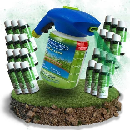Grass Seed Coating Spray for Bare Lawn Patches – Hydro Seeding Solution for Yard Repair, Turf Restoration & Dense Green Coverage