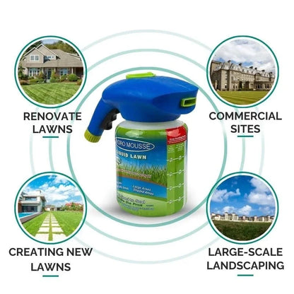 Grass Seed Coating Spray for Bare Lawn Patches – Hydro Seeding Solution for Yard Repair, Turf Restoration & Dense Green Coverage