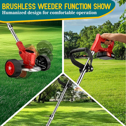 Electric Weed Eater, Electric Weed Wacker, Lawn Edger for Flower Beds, Battery Powered Grass Cutter, Brushless Battery Weed Trimmer