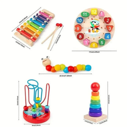 Wooden Multi-Activity Play Cube for Infants – 5 Learning Zones, Sensory Development & Fine Motor Skills for 6+ Months