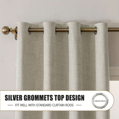 BURLAPLIVA – Blackout Textured Curtains for Elegant Living Rooms