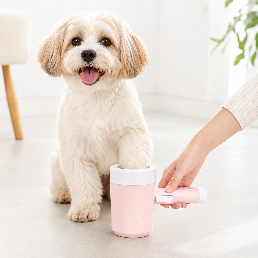 Ortekor Electric Dog Paw Cleaner Cup for Muddy Walks - One-Button Paw Washer Helps Keep Floors, Couches & Car Seats Clean