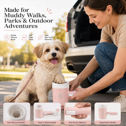 Ortekor Electric Dog Paw Cleaner Cup for Muddy Walks - One-Button Paw Washer Helps Keep Floors, Couches & Car Seats Clean