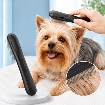 Ortekor Electric Flea Comb for Dogs & Cats – At-Home Flea Check & Loose Hair Grooming Without Sprays