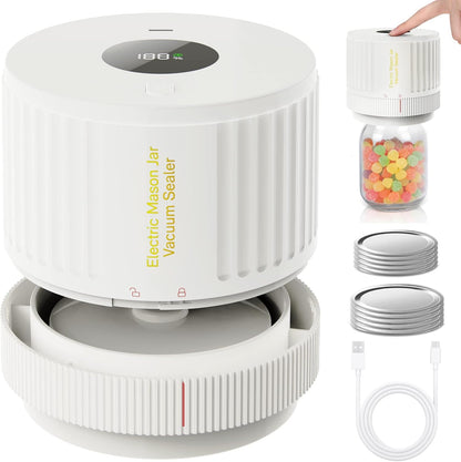 Kit de scellage pour bocaux Mason | Scelleuse sous vide électrique pour la conservation hermétique des aliments | Outil de conservation rapide pour produits secs