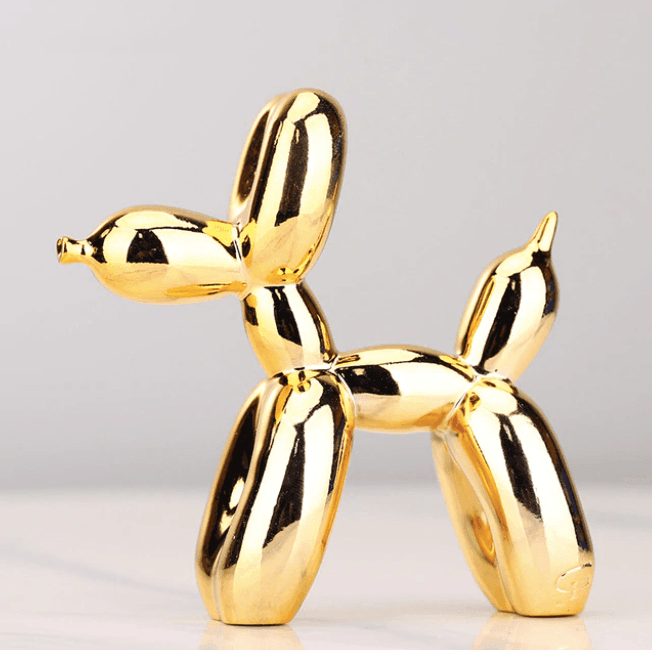 Décoration d'intérieur créative | Sculpture de chien ballon électroplaqué au design abstrait | Décoration murale unique pour une esthétique de pièce moderne