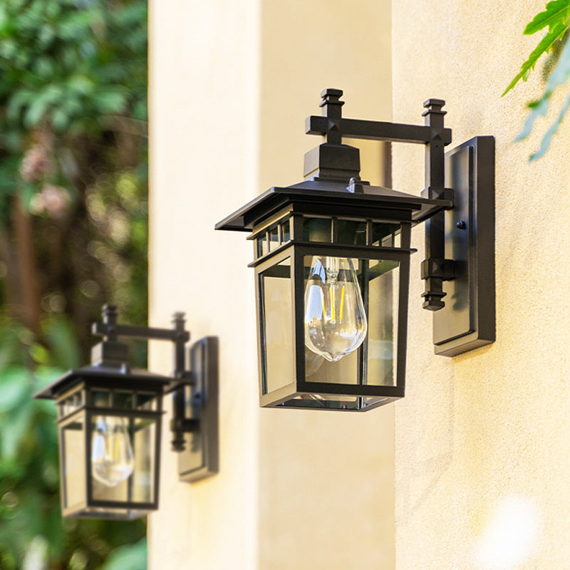 Outdoor Wall Sconce Aluminum Weather-Resistant Lantern for Porch Patio Garden Entryway Exterior Lighting 110V-240V E27 Socket
