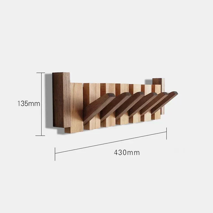 Wall-Mount Piano Key Coat Rack in Solid Wood for Entryway & Bedroom