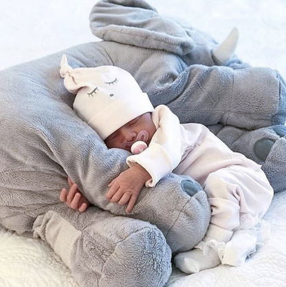 Plush Elephant Nursery Pillow Gray Blue Pink Purple Yellow Toddler Cushion Baby Room Decor Soft Cotton Support Nap Time Play