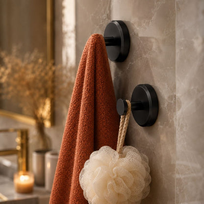 Wall Hooks Suction Cup Mount 4-Pack No Drill Adhesive Organizer for Bathroom Kitchen Towel Robe Coat Hanger Heavy Duty 15 lb Each Hook Set