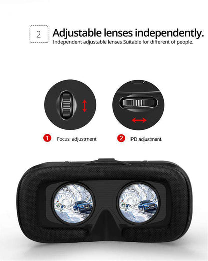 Casque VR mobile pour iPhone et Android, visionneuse de réalité virtuelle pour jeux vidéo et films immersifs à 360°, avec sangles réglables et rembourrage confortable