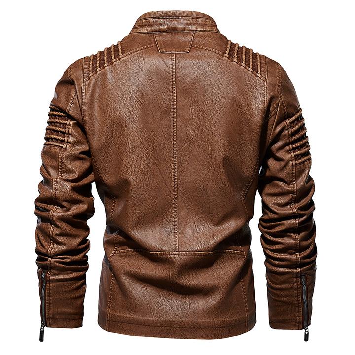 Men's Premium Vegan Leather Moto Jacket – Water-Resistant Faux Leather Coat with Scratch-Proof Finish for Everyday Wear & Rides