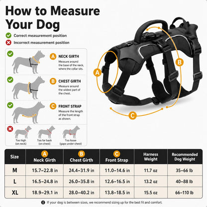 Ortekor AirTag-Compatible Escape-Resistant Dog Harness for Outdoor Walks - Secure Control for Dogs That Pull