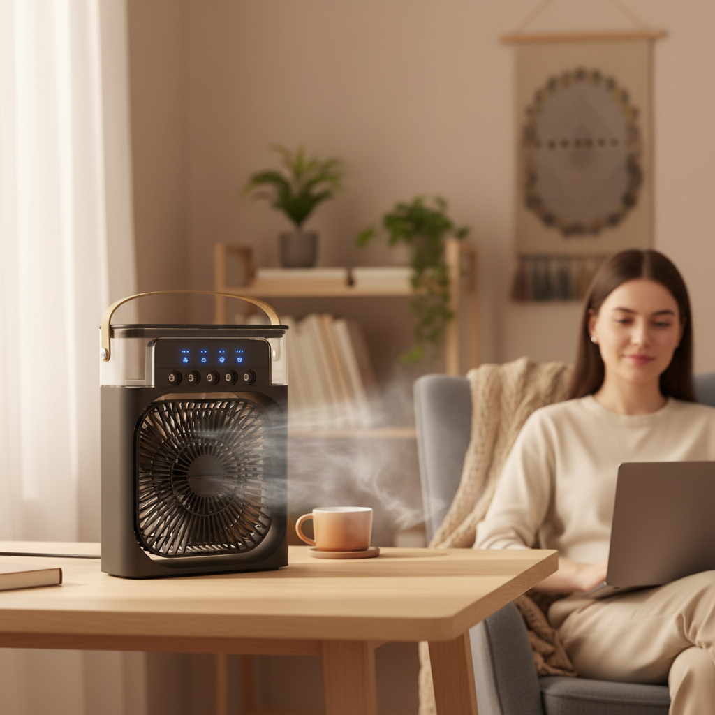Portable Air Conditioner | Evaporative Cooler with Remote Control | Efficient Personal Cooling for Home and Office