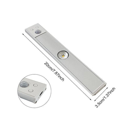 Rechargeable Motion-Sensor LED Under Cabinet Light Bar – 12 in, Dimmable, 3 Color Temps – Wireless Closet & Kitchen Lighting