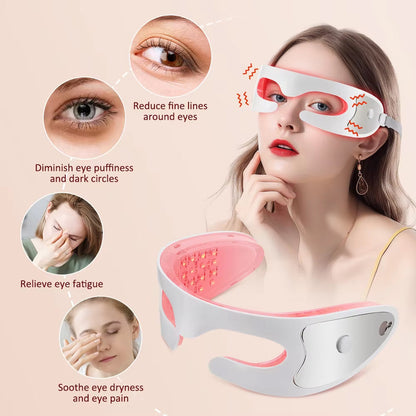 LED Eye Massager with Vibration & Light Therapy for Tired Eyes, Dark Circles & Puffiness – Rechargeable Eye Care Device