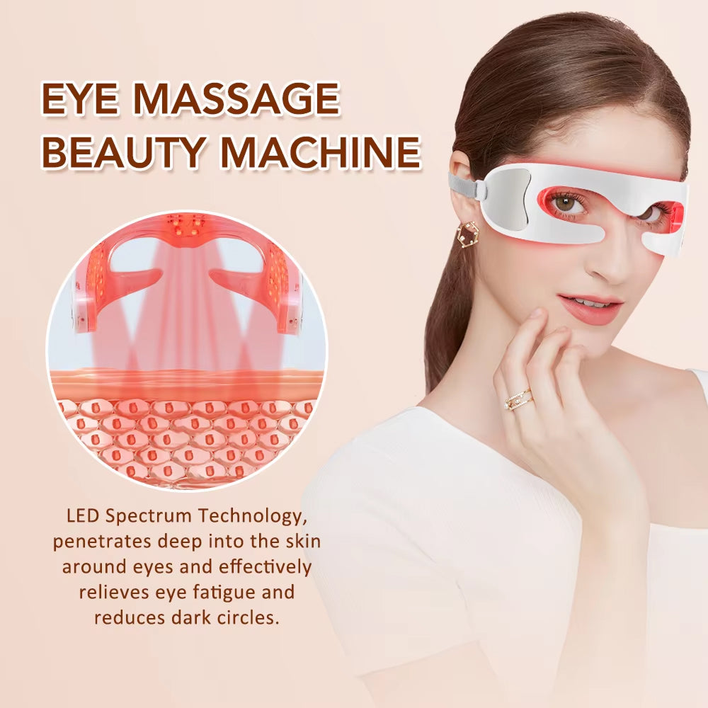 LED Eye Massager with Vibration & Light Therapy for Tired Eyes, Dark Circles & Puffiness – Rechargeable Eye Care Device
