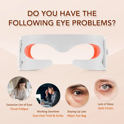 LED Eye Massager with Vibration & Light Therapy for Tired Eyes, Dark Circles & Puffiness – Rechargeable Eye Care Device