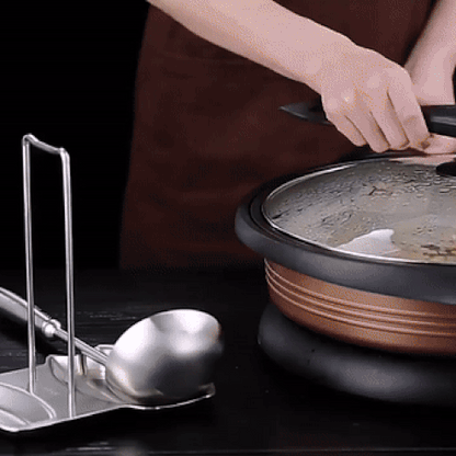 Sable Pot Lid and Spoon Holder - Stainless Steel, Space-Saving Design
