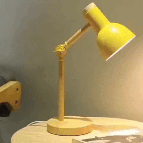 Noble Table Lamp - Iron and Wood, Adjustable Nordic Design for Bedside or Desk
