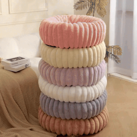Pinnacle Plush Round Dog Bed - Soft Cotton-Polyester Blend, Non-Slip